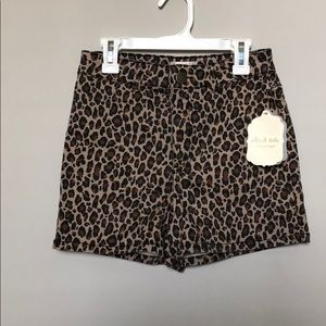 altar’d state leopard denim shorts NWT!!